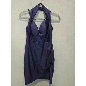 Aqua Women's Size 6 Purple Halter Neck Formal Dress Whimsigoth Glam Party